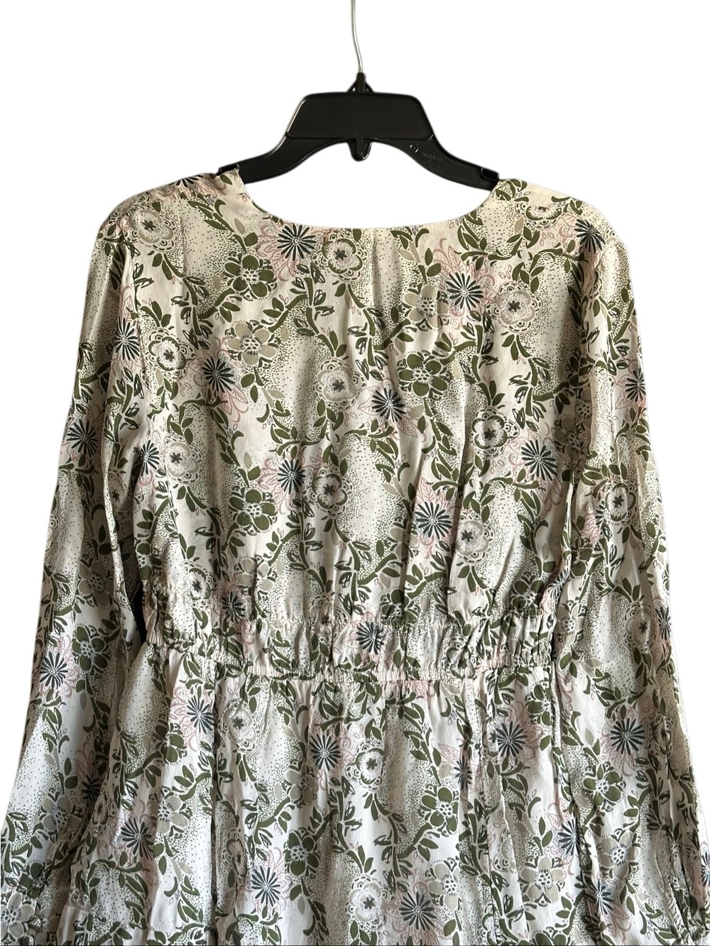 Free People Stealing Fire Floral Print Mini Dress in Cream and Green. Size Large - Picture 8 of 11